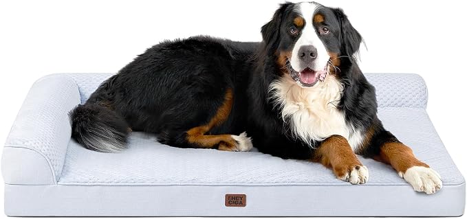 EHEYCIGA XXL Dog Bed Memory Foam, Orthopedic Giant Dog Bed Jumbo with Washable Removable Cover, Waterproof Pet Sofa Couch with Nonskid Bottom, 48x35x7.5, Washblue by EHEYCIGA