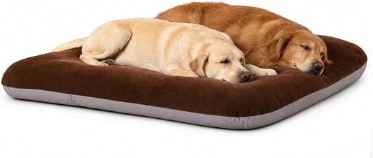 Magic Dog Super Soft Extra Large Dog Bed, 47 Inches Orthopedic Foam Dog Beds for XL Dogs, Jumbo Pet Bed with Anti Slip Bottom, Dog Sleeping Mattress with Removable and Washable Cover, Dark Brown by MagicDog