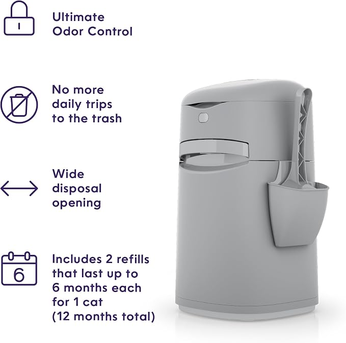 Bundle of Litter Genie Easy Roll Pail & Refill | Cat Litter Box Waste Disposal System for Odor Control with 2 Long Lasting Refills (24 Bags Each) - Image 3