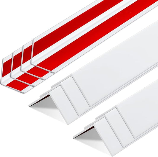Sasylvia 10 Pcs 2-3/8 x 60 Inches Wall Corner Protector Guards with Self Adhesive, White Vinyl Corner Trim Molding Plastic for Wall Furniture Door Cabinet Table Edge, Avoid Scratching, Easy Install by Sasylvia