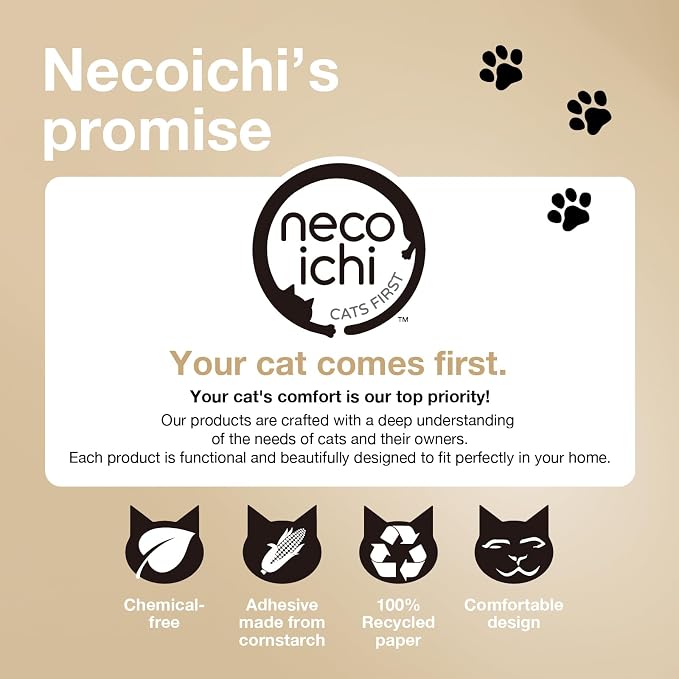 Necoichi Cat Scratcher Bowl for Indoor Cats - Cat Scratching Lounger with Reversible Usability and Extra Comfort for Lounge, Cardboard Bed Couch / (XL, Oak) - Image 6