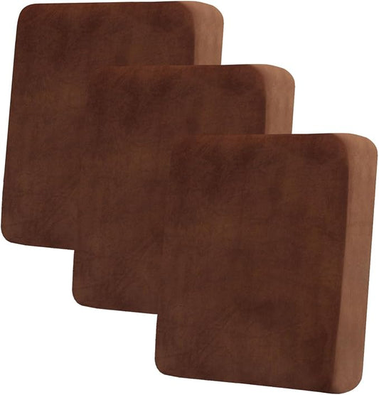 hyha Velvet Couch Cushion Covers, Sofa Covers for 3 Cushion Couch Washable | Soft Plush Sofa Slipcover, Elastic Bottom, Non-Slip Wear Resistant Furniture Protector, Ideal For Pets & Kids, 3 Pcs by hyha