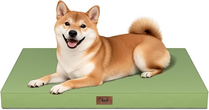 Outdoor Waterproof Orthopedic Dog Bed for Medium Size Dogs | Egg Crate Foam for Joint Support, Fits 36x23 Crates, TPU Waterproof Layer, Machine Washable 1680D Oxford Cover, Up to 50 lbs by TailStories