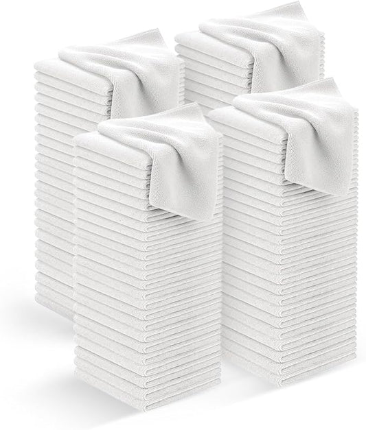 Avalon Towels Microfiber Cleaning Cloths (Value Pack of 100) - Size 12 x 12 Inches, Highly Absorbent Cleaning Rags, Lint Free, Reusable and Washable, Microfiber Towels for Cars by AvalonTowels