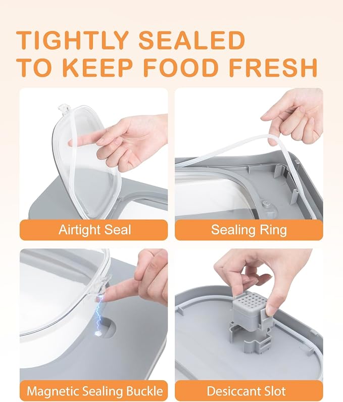 10-26Lbs Airtight Dog Food Container 2Pcs,Collapsible Pet Food Storage | Dog Food Storage with Double Airtight Seal,Magnetic Lid,Cat Food Container Dry Food,Space-saving,Scoops and Measuring Cups - Image 3