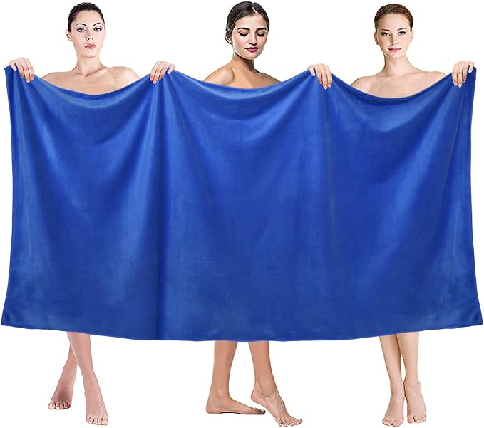 JML Microfiber Bath Sheet Towels Set, 2 Pack, 40" x 80", Dark Blue | Hanging Loop, Soft,Super Absorbent, Fast Drying, Perfect for Shower,Sauna,Yoga,Sport, Fitness,Gym - Image 3