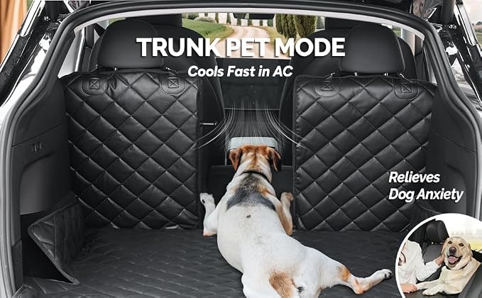 Heavy-Duty Leather SUV Cargo Liner for Fold Down Split Seats, Armrest Pass-Through Compatible, Pet-Friendly, Ideal for Dogs - Image 7