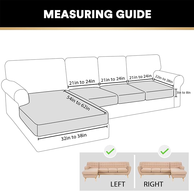 PrinceDeco Sectional Couch Covers 4 Pieces Velvet Separate Couch Cushion Covers L Shape for Left/Right Chaise Sectional Couch with Elastic Bottom (3 Seater + 1 Chaise,Grey) - Image 2