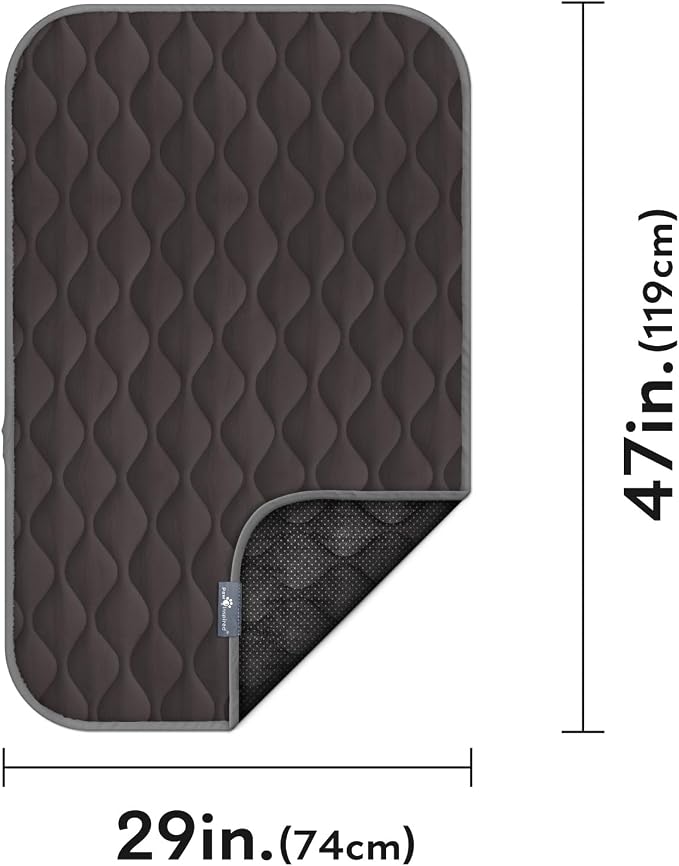 Paw Inspired Washable Padded Crate Mats for Dogs, Gray, 47x29 Inch | Fits 48-inch Kennels, Leakproof, Waterproof Bottom, Plush Dog Pad, Pet Bed - Image 2