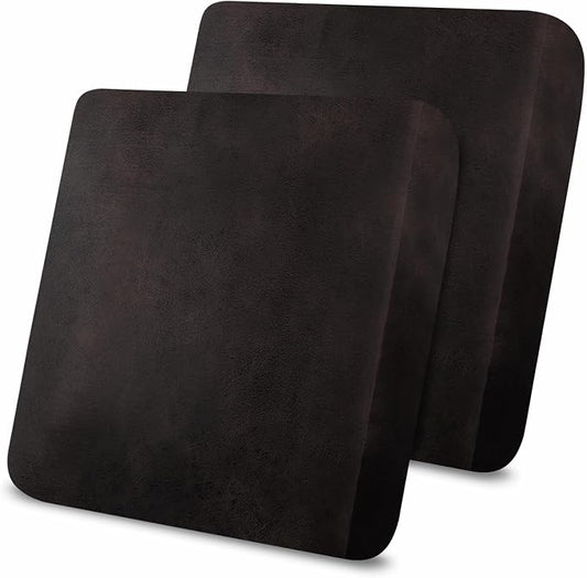 Leather Like Couch Cushion Covers Sofa Slipcovers Sets Couches Furniture Protector Covers for Sectional Armchair Loveseat Stretch Spandex Fabric, Machine Washable (2 Cushion Loveseat, Chocolate) by Molasofa
