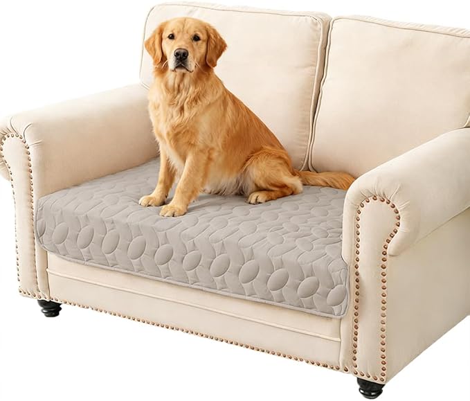 Ameritex Waterproof Pet Bed Cover Anti-Slip Dog Bed Blanket for Sofa and Furniture Waterproof New Pattern Design (Khaki, 30x53 Inch (Pack of 1)) by Ameritex