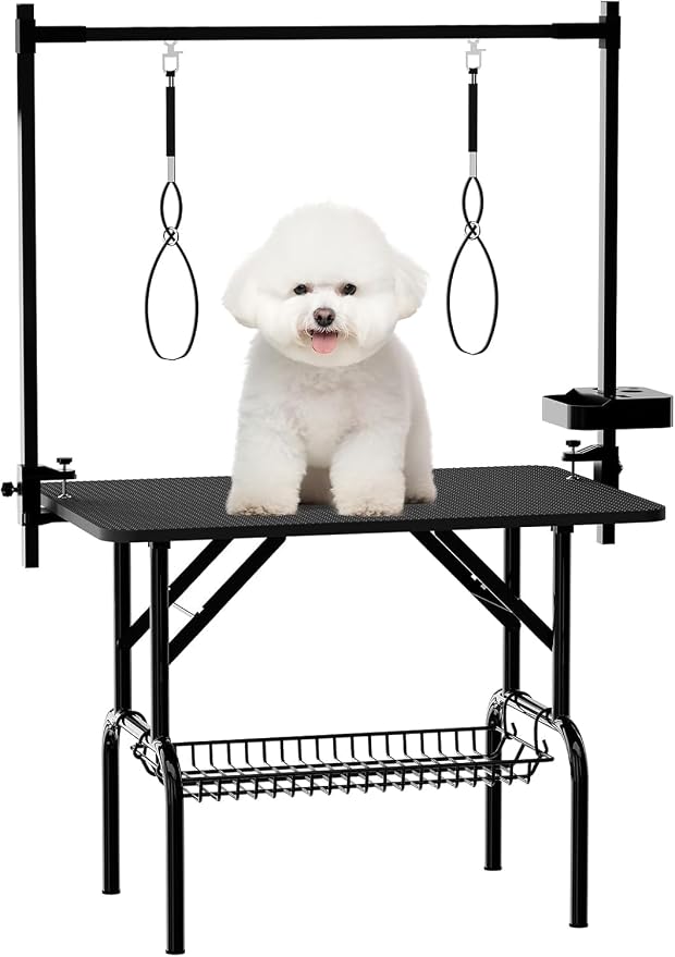 36" Professional Dog Pet Grooming Table Adjustable Heavy Duty Portable w/Arm & Noose & Mesh Tray - Image 9