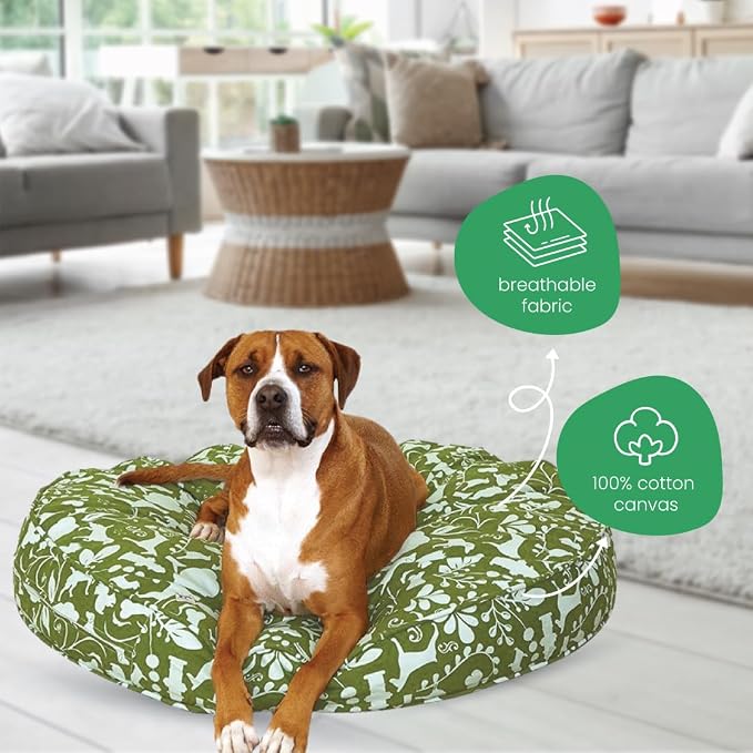 Molly Mutt Amarillo by Morning Dog Bed Duvet Cover, GOTS-Certified 100% Organic Cotton Canvas Cover for Dog, Puppy, or Cat Bed, Durable, Washable, and Free of Harmful Chemicals, Round, 36"x5" - Image 4