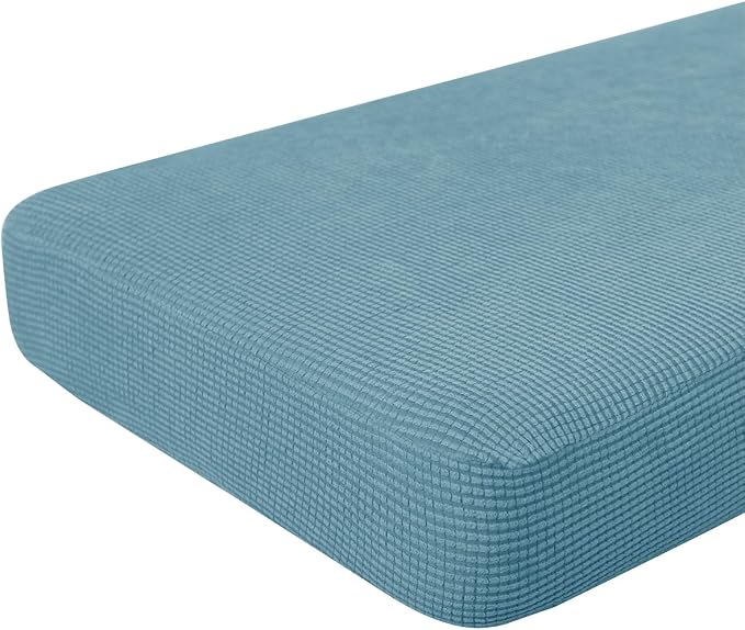 Hokway Couch Cushion Covers Stretch Cushion Covers Sofa Seat Cushion Slipcover Cushion Protector(SmokyBlue, Large) by Hokway