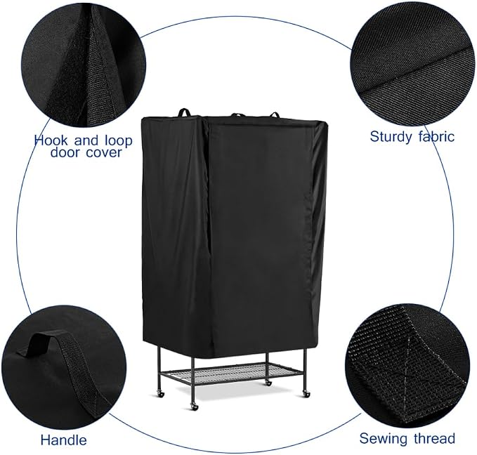 POPETPOP Universal Bird Cage Cover, Good Night Parrot Cage Cover for Birdcage Accessories, Washable&Breathable (Black, Large) - Image 6