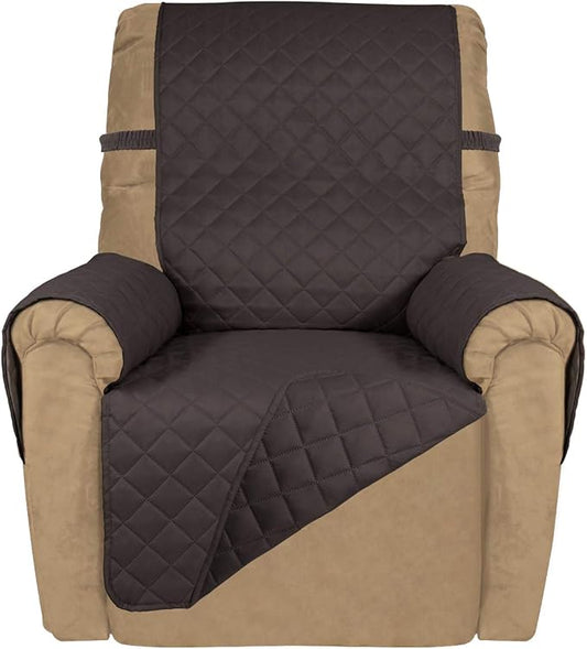 PureFit Reversible Recliner Chair Covers Couch Covers for Dogs, 19 in | Chocolate/Chocolate, Water Resistant Couch Protector, Washable Pet Couch Cover with Non Slip and Elastic Straps For Kids by PureFit