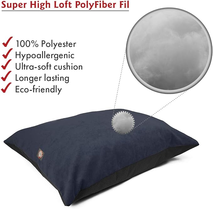 Majestic Pet Large Dog Bed - Rectangle, Washable, Non-Slip, Comfortable - 46 x 35 Inch - Villa Navy - Image 3