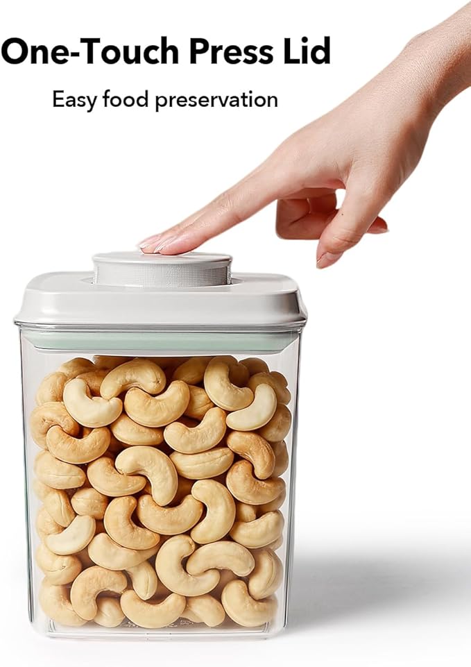 Airtight Food Storage Container with One-Touch Lid, 4.22 QT / 4.0 L Stackable Durable BPA-Free PET for Flour, Sugar, Cereal & Kitchen Pantry Organization. - Image 2