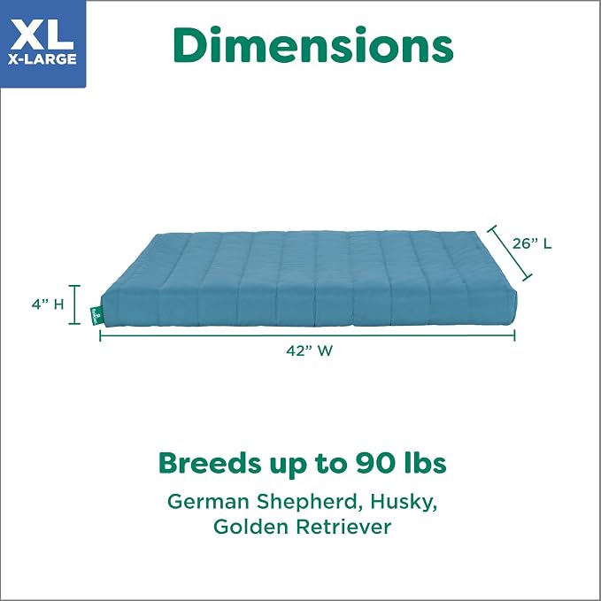 Furhaven Orthopedic Dog Bed – Puffy Quilted Foam Mattress with Removable Washable Cover, Soft & Supportive for Kennels & Crates - X-Large, Lagoon - Image 3