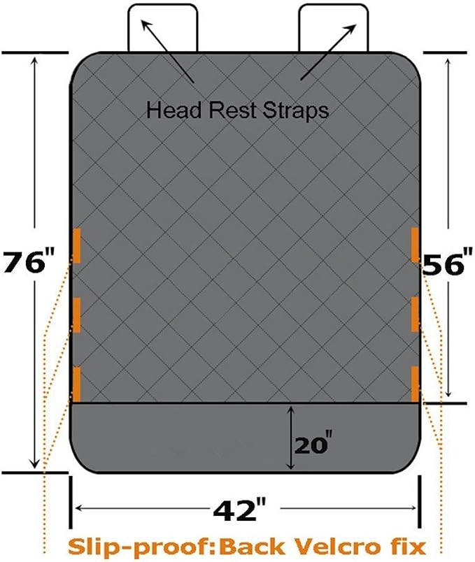 HCMAX Luxury Dog Vehicle Cargo Liner Cover Pet Seat Cover Bed Floor Mat Nonslip Waterproof Universal for Car SUV Truck Jeeps Vans Black - Large - Image 4