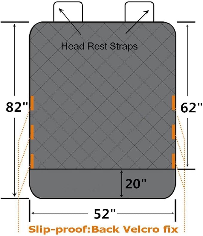 HCMAX Luxury Dog Vehicle Cargo Liner Cover Pet Seat Cover Bed Floor Mat Nonslip Waterproof Universal for Car SUV Truck Jeeps Vans Black - XL - Image 4