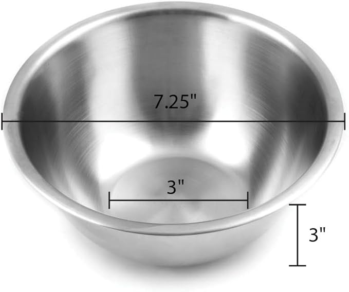 Fox Run Stainless Steel Small Mixing Bowl, 7.25 x 7.25 x 3.75 inches, Metallic - Image 2