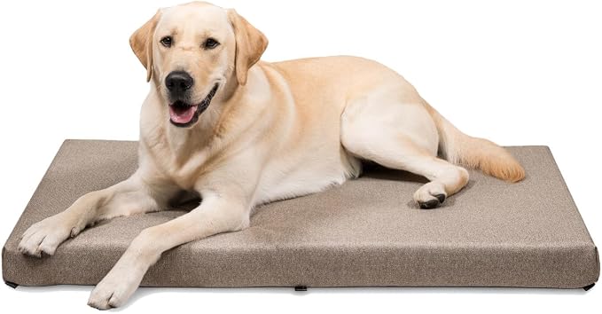K9 Ballistics Tough Ripstop Orthopedic Crate Bed, 53 x 36, Taupe | Thick, Durable XXL Kennel Pad with Washable Cover for XX Large Dogs, Fits 54” Wire Crate by K9Ballistics