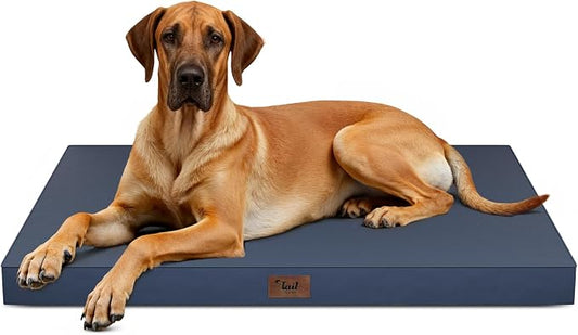Jumbo Waterproof Orthopedic Dog Bed for Extra Large Dogs | Egg Crate Foam, Pressure Relief, Fits 54x37 Crates, Machine Washable 1680D Oxford Cover, Indoor & Outdoor Use, Up to 150 lbs by TailStories