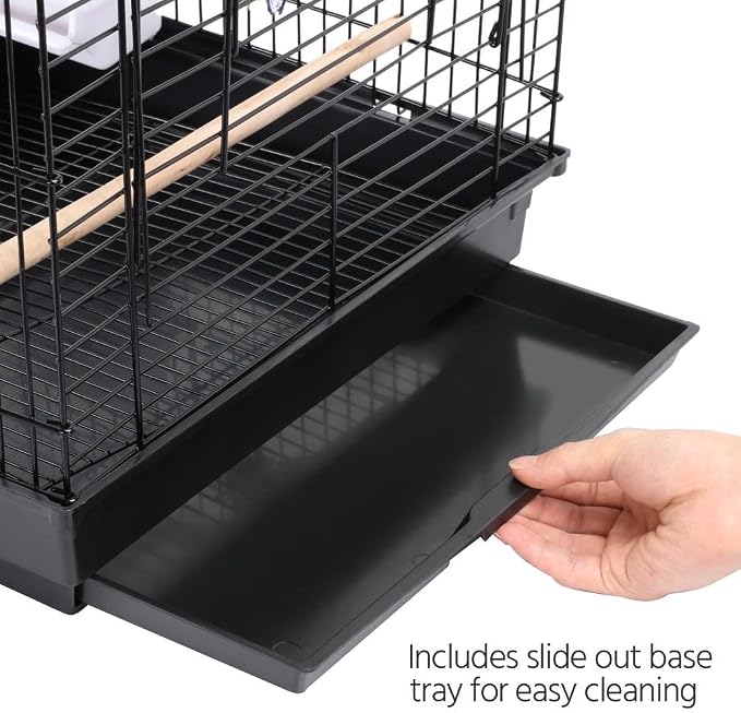 Yaheetech Open Play Top Travel Bird Cage for Conure Sun Parakeet Green Cheek Conure Lovebird Budgie Finch Canary, Small-Size Travel Portable - Image 8