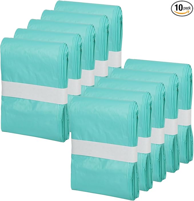 Cat Litter Pail Liner Refills Bags Compatible with Litter Champ Litter Pail, Green, Lightly Scented, 10 Pack by Lisyee