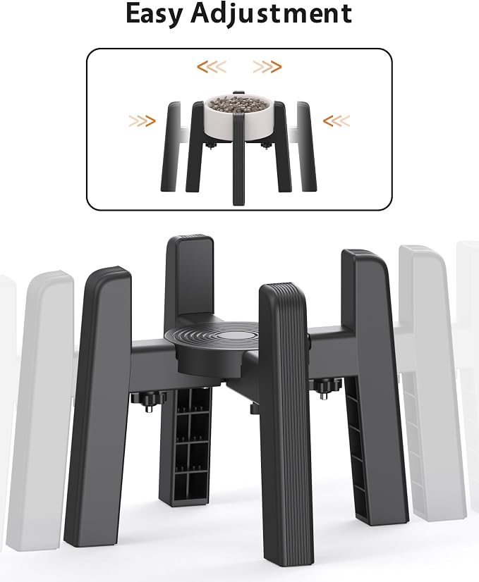 CZPET Dog Bowl Stand with Adjustable Width [2 Pack, Stand Only] | Elevated Pet Water & Food Bowl for Medium Dogs, Stable and Anti-Slip Raised Bowl - Image 4
