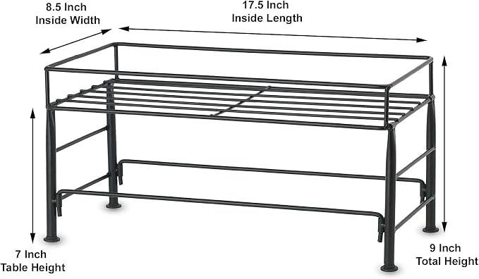 PetRageous 81031 Tobys Set The Table Steel Frame Dog Feeder, 7-Inch Tall by 18-Inch Long and 8.5-Inch Wide, Holds Two 8-Inch Diameter Bowls, for Medium Dogs And Cats, Black - Image 2