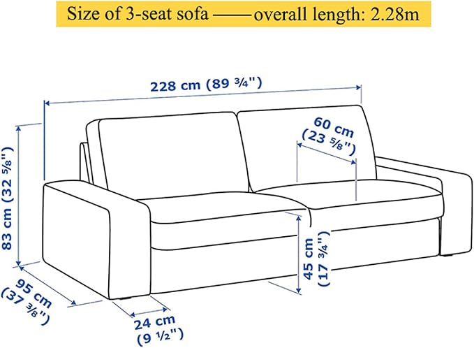 Couch Cover for IKEA Kivik 3 Seat 89.75in Sofa, Sofa Slipcover, S-2 - Image 3
