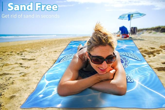 TwoYek Microfiber Beach Towel Extra Large 71x32 Turtle Floral 2 Pack | Thin & Lightweight, Sand Free, Super Absorbent & Quick Dry, Oversized Towels for Beach Bath Pool Swim Travel Essentials Gift - Image 5