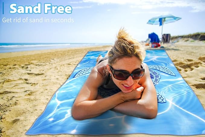 TwoYek Microfiber Beach Towel Extra Large 71x32 inches 4 Pack Bulk | Thin & Lightweight, Sand Free, Super Absorbent & Quick Dry, Oversized Towels for Beach Bath Pool Swim Travel Essentials Gift - Image 5