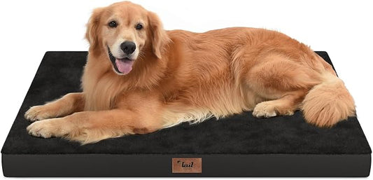 Waterproof Orthopedic Outdoor Dog Bed XL for Extra Large Dogs | Egg Crate Foam for Joint Support, TPU Waterproof Layer, Machine Washable 1680D Oxford Cover, 44 x 32 Inch, Up to 90 lbs by TailStories