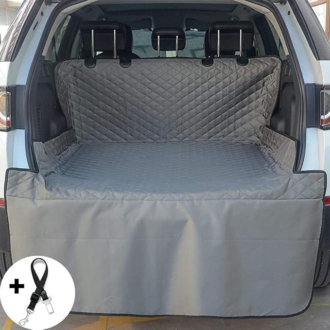 SUV Cargo Liner for Dogs Waterproof Nonslip Car Pet Seat Covers Back Seat with Bumper Flap Protector Washable Boot Cover Mats for Cars SUVs Vans Trucks (Grey) - Image 7