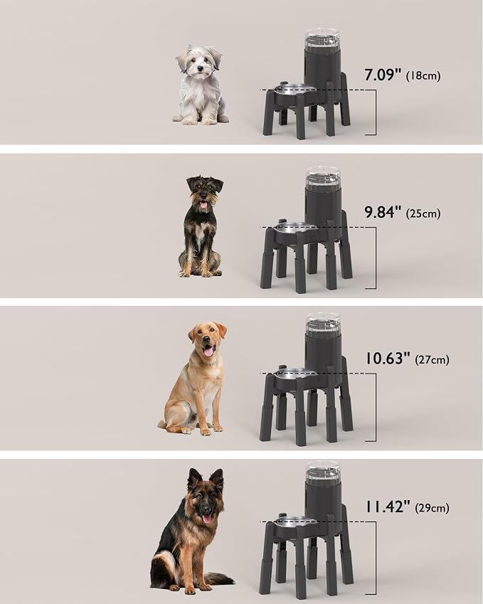 CZPET Dog Water Dispenser Stand, Pet Automatic Feeder Holder, Stand Only | Elevated Pet Water & Food Bowl for Medium Dogs, Stable and Anti-Slip Raised Bowl - Image 5