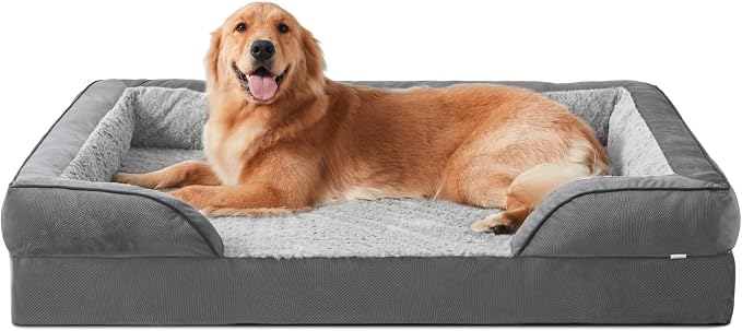 INVENHO Orthopedic Dog Beds Large Sized, XL Washable Dog Sofa with Egg-Crate Foam, Waterproof Lining and Non-Skid Bottom by INVENHO