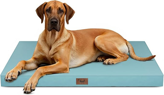 Jumbo Waterproof Orthopedic Dog Bed for Extra Large Dogs | Egg Crate Foam, Pressure Relief, Fits 54x37 Crates, Machine Washable 1680D Oxford Cover, Indoor & Outdoor Use, Up to 150 lbs by TailStories