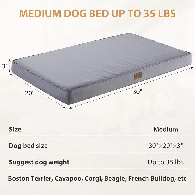 BFPETHOME Outdoor Waterproof Dog Bed for Large Dogs, Washable Cover, 30" | Outdoor & Indoor Use, Waterproof, For Medium, Large, Extra Large Dogs, Orthopedic, Egg Crate Foam, Up to 35 lbs - Image 4