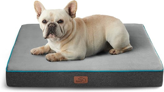 Bedsure Memory Foam Dog Bed for Small Dogs - Orthopedic Pet Beds for Crate with Removable Washable Cover and Nonskid Bottom - Plush Flannel Fleece Top Pet Mat, Grey | Dual-layer Foam Mat for Optimal Support,Comfy Plush Flannel Fleece Pet Pillow , Remov... by Unknown