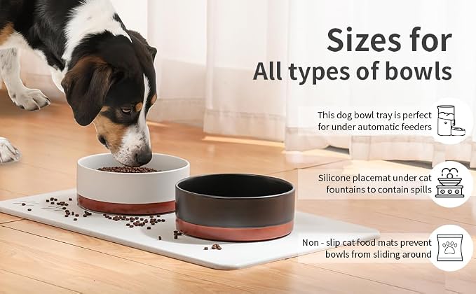 Diatomite Stone Pet Feeding Mat for Dog Cat Super Absorbent Diatomite Quick Drying Stone Dog Food Mat, Dog Mats for Food and Water with Non-Slip Station, Fast Dry Pet Mats,Grey White - Image 6