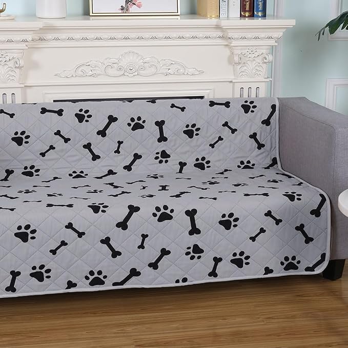 Waterproof Dog Bed Cover - nanbowang Pet Blanket Sofa Couch Furniture Protector for Kids Children Dog Cat, Reversible (40x50 Inch Pack of 1, Grey) by NANBOWANG