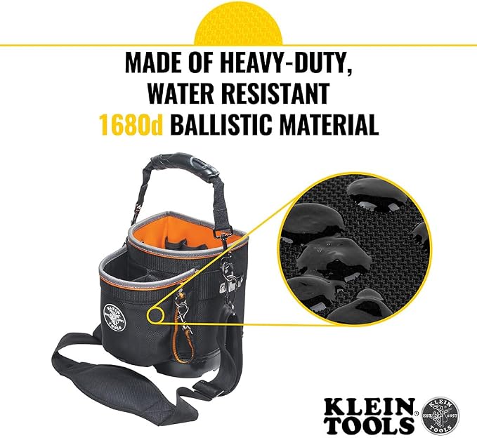 Klein Tools 55419SP-14 Tool Bag with Shoulder Strap Has 14 Pockets for Tool Storage, Can Fit Long Screwdrivers - Image 3