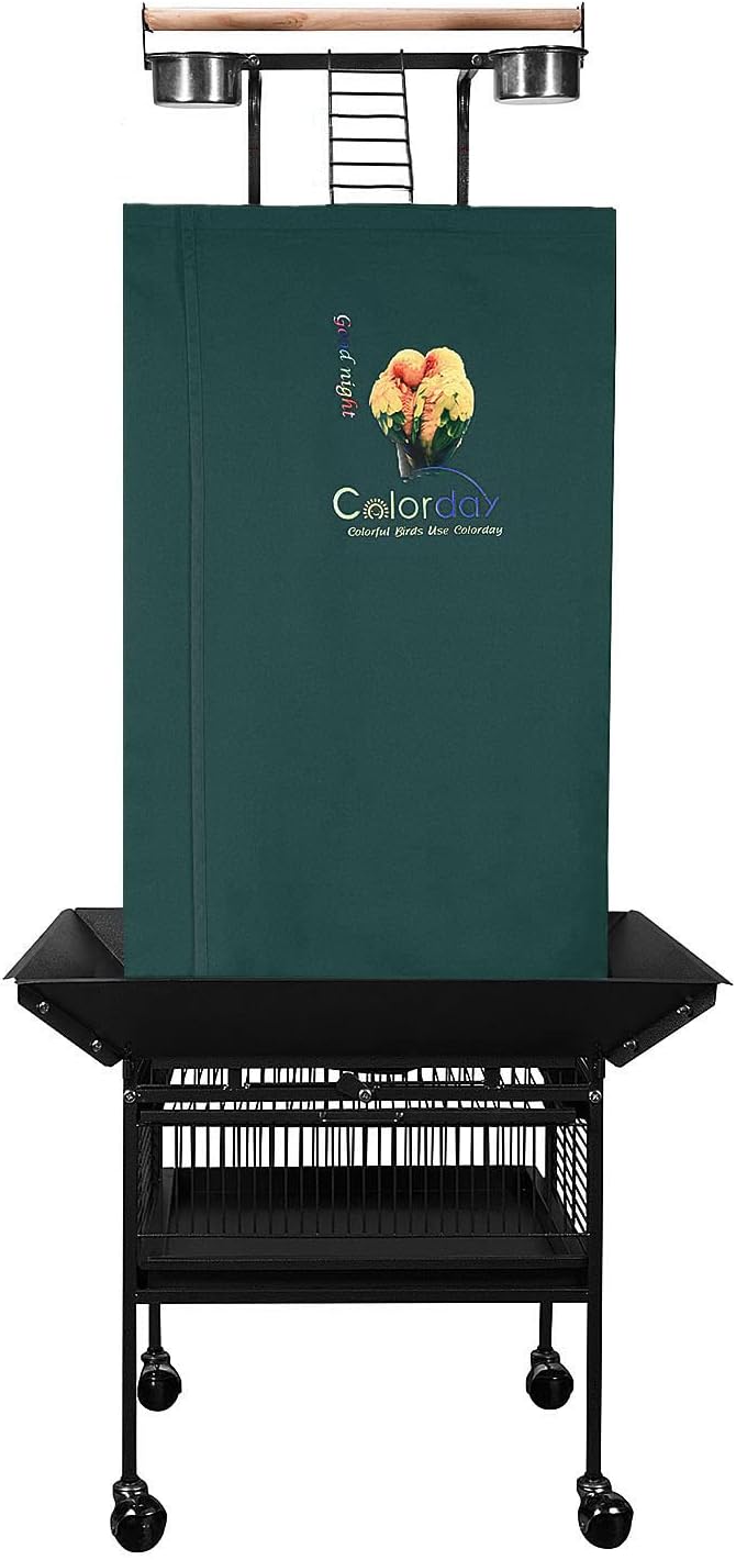 Colorday Good Night Bird Cage Cover for Large Bird Cage with Play Top (Patented), Green 61" by Colorday