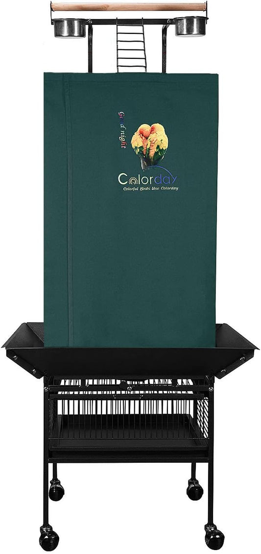 Colorday Good Night Bird Cage Cover for Large Bird Cage with Play Top (Patented), Green 61" by Colorday
