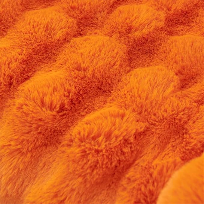 Plush Recliner Slipcover Home Faux Fur Fluffy Recliner Chair Slipcover Non Slip Back Fuzzy Fluffy Reclining Couch Cover Soft Comfort Sofa Slipcover Washable Furniture Protector (Orange) - Image 4