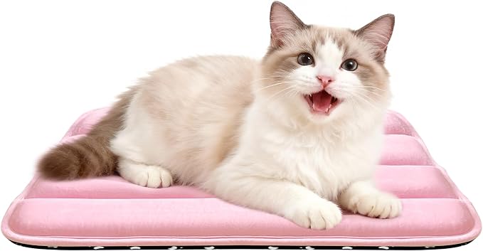 Dog Bed Mat, Reversible Dog Crate Pad with Washable Kennel Mat and Soft Foam, Flat Pet Bed for Dogs & Cats, for Crates Carriers & Travel (Pink, 18" L*12" W*1.5" Th) by FogkissComfyPawsHome