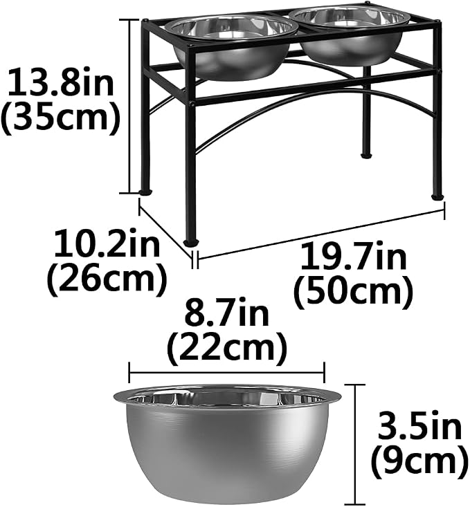 Elevated Dog Bowls for Large Dogs, 14" Raised Dog Bowl Stand for Large Sized Dog, Large Dog Feeder with Food and Water Bowls - Image 2